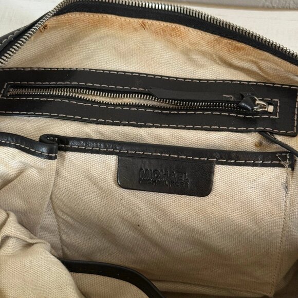 Michael Kors Astor Black Leather Satchel / Top‑Handle Bag Silver Studs - Picture 13 of 13